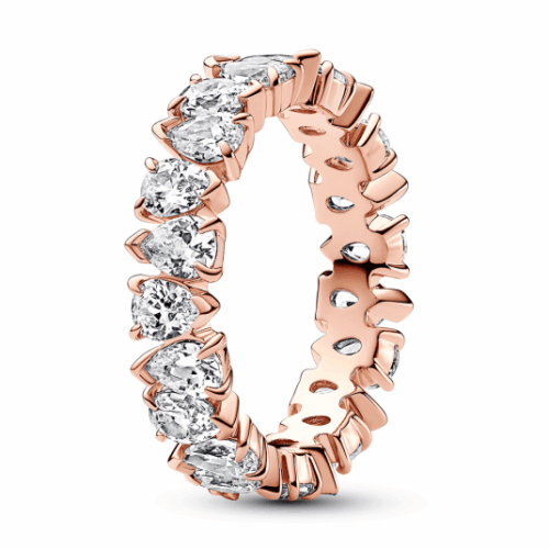 PANDORA aranyozott gyűrű átlátszó cirkóniákkal gyűrű 183021C01