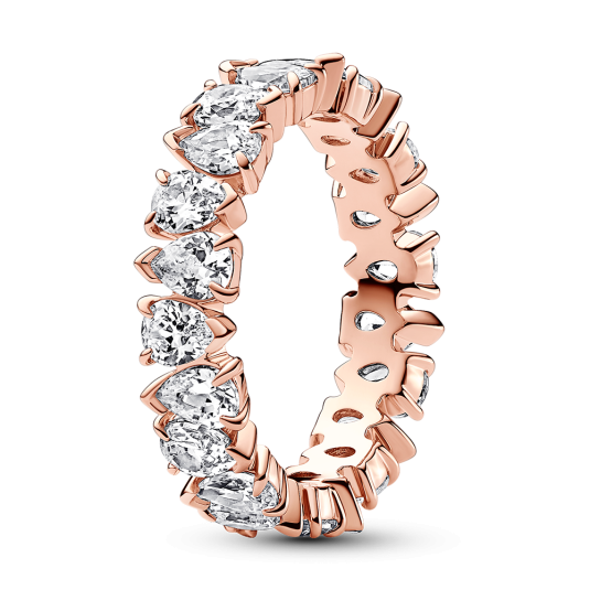 PANDORA aranyozott gyűrű átlátszó cirkóniákkal gyűrű 183021C01