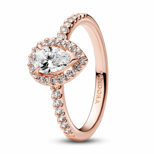 PANDORA aranyozott gyűrű átlátszó cirkóniákkal gyűrű 182835C01