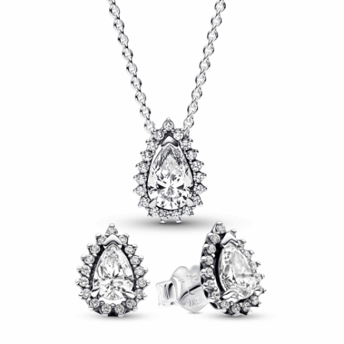 PANDORA szett Sparkling halo szett 392832C01-45+292834C01