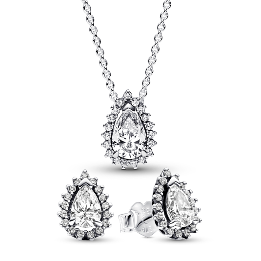 PANDORA szett Sparkling halo szett 392832C01-45+292834C01