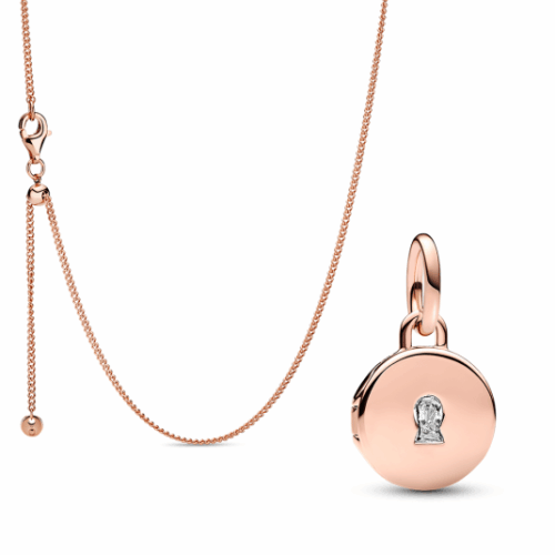 PANDORA szett lánc és medál Love locket szett 388283-60+783066C01