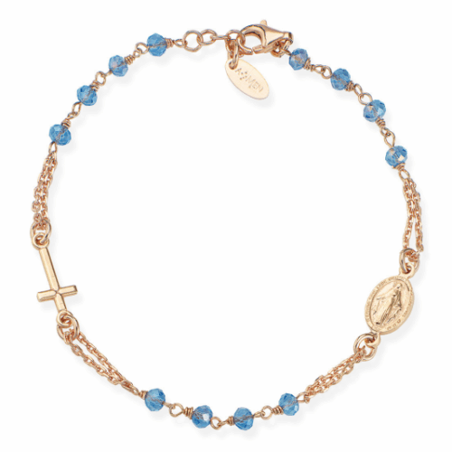 AMEN ezüst karkötő Rosary Crystals karkötő BRORC3