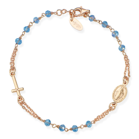 AMEN ezüst karkötő Rosary Crystals karkötő BRORC3