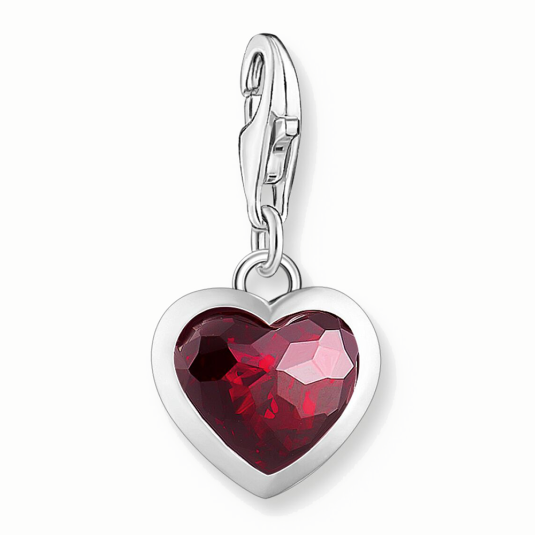THOMAS SABO charm medál Red stone heart medál 2094-699-10