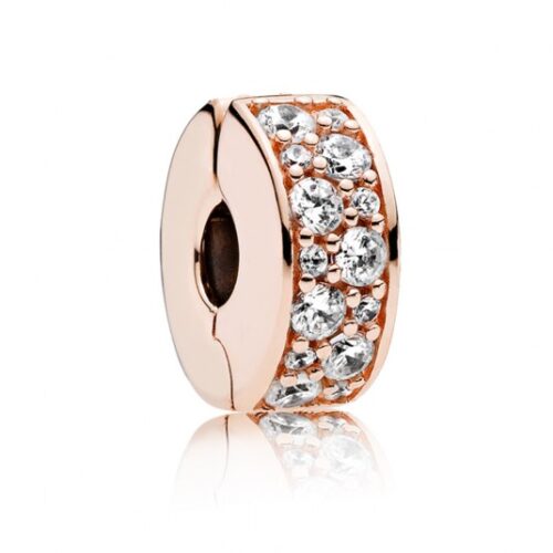 PANDORA aranyozott Áttetsző pavé klip charm