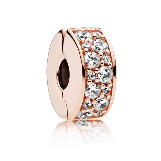 PANDORA aranyozott Áttetsző pavé klip charm