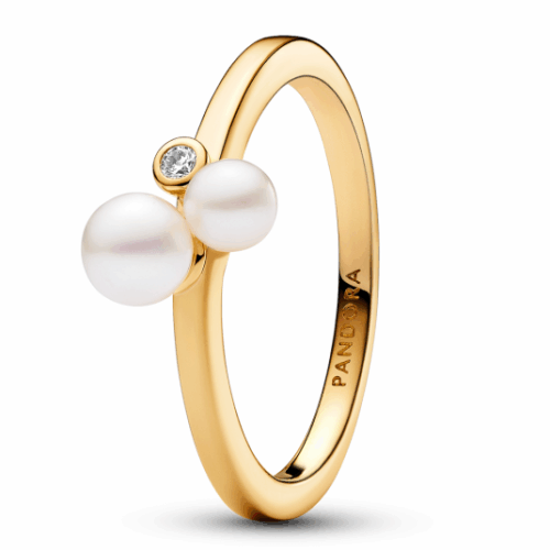 PANDORA aranyozott Timeless gyöngy gyűrű gyűrű 163156C01
