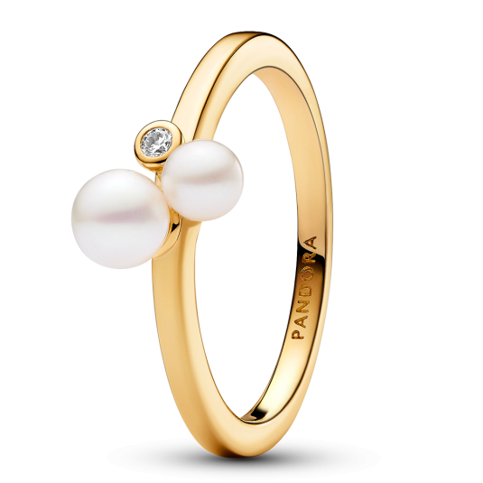 PANDORA aranyozott Timeless gyöngy gyűrű gyűrű 163156C01