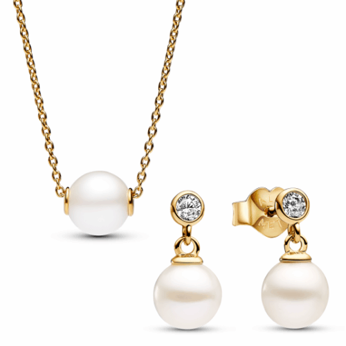 PANDORA szett nyaklánc és fülbevaló Pearl szett 363167C01-45+263153C01