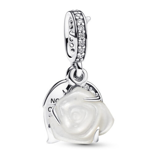 PANDORA  Fehér rózsa charm