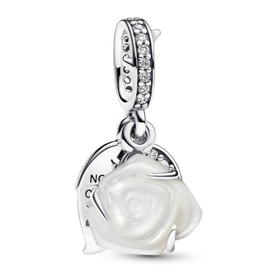 PANDORA  Fehér rózsa charm