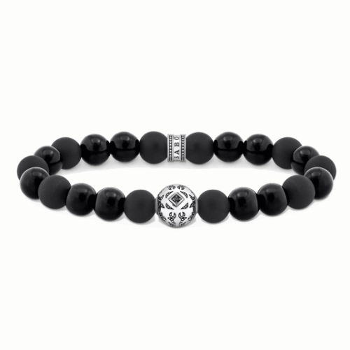 THOMAS SABO karkötő Blackened beads with obsidian karkötő A2145-705-11
