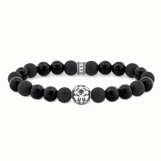 THOMAS SABO karkötő Blackened beads with obsidian karkötő A2145-705-11