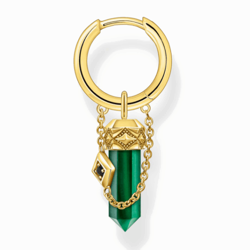 THOMAS SABO fél pár fülbevaló Malachit fülbevaló CR724-414-6
