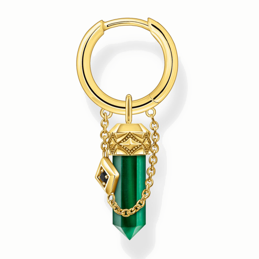 THOMAS SABO fél pár fülbevaló Malachit fülbevaló CR724-414-6