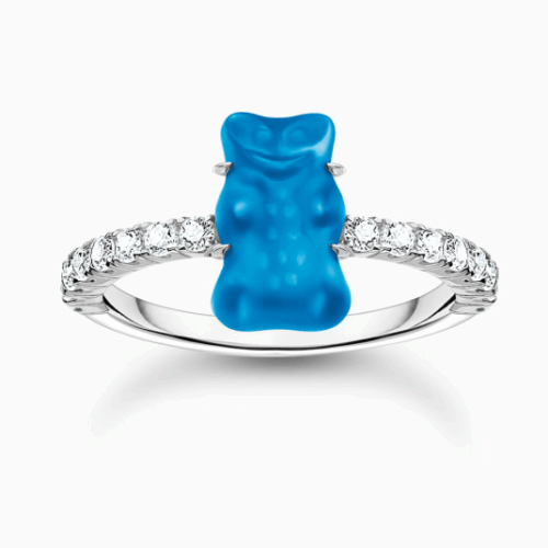 THOMAS SABO x HARIBO Goldbear Blue Mini gyűrű gyűrű TR2459-052-1