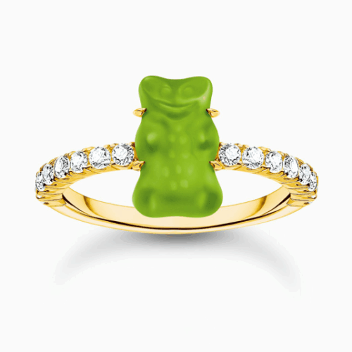 THOMAS SABO x HARIBO Goldbear Green Mini gyűrű gyűrű TR2459-414-6