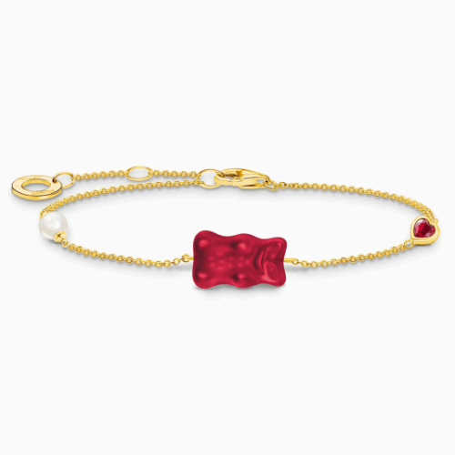 THOMAS SABO x HARIBO Red goldbear & pearl karkötő karkötő A2151-430-10