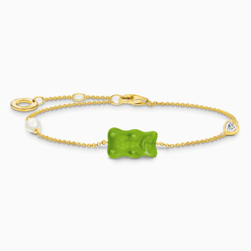 THOMAS SABO x HARIBO Green goldbear & pearl karkötő karkötő A2151-445-6
