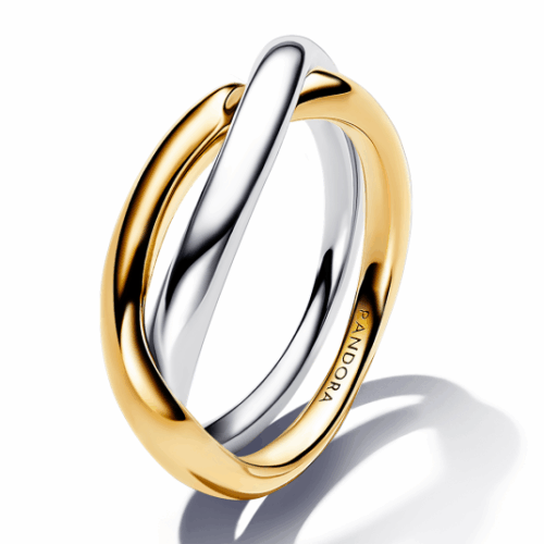 PANDORA ESSENCE aranyozott kéttónusú összefonódó gyűrű gyűrű 163262C00