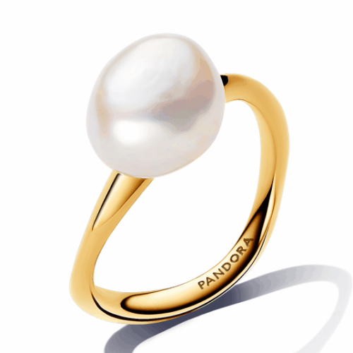 PANDORA ESSENCE aranyozott gyűrű gyönggyel gyűrű 163293C01