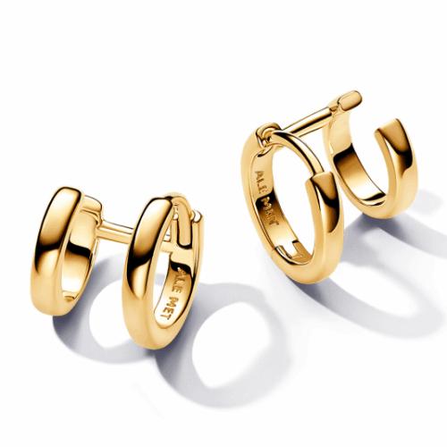 PANDORA ESSENCE aranyozott fülbevaló dupla körökkel fülbevaló 263280C00