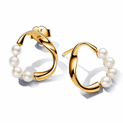 PANDORA ESSENCE aranyozott fülbevaló gyöngyökkel fülbevaló 263276C01