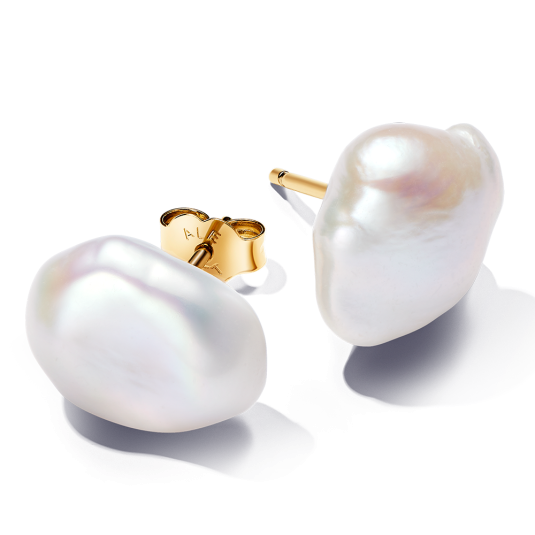 PANDORA ESSENCE aranyozott fülbevaló gyöngyökkel fülbevaló 263309C01