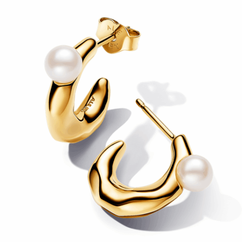 PANDORA ESSENCE aranyozott fülbevaló gyöngyökkel fülbevaló 263261C01