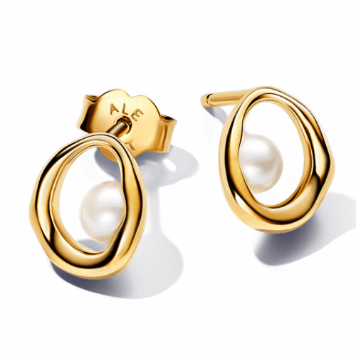 PANDORA ESSENCE aranyozott fülbevaló gyöngyökkel fülbevaló 263295C01