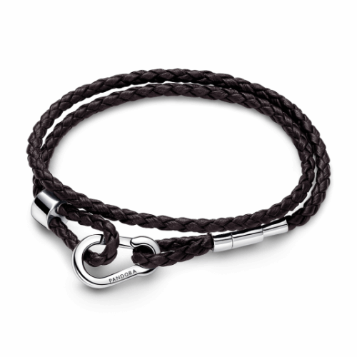 PANDORA barna bőr karkötő karkötő 593338C01