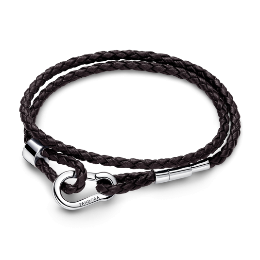 PANDORA barna bőr karkötő karkötő 593338C01