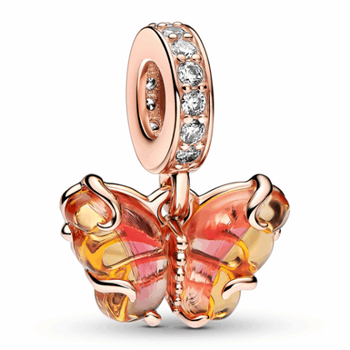 PANDORA aranyozott Pillangó charm