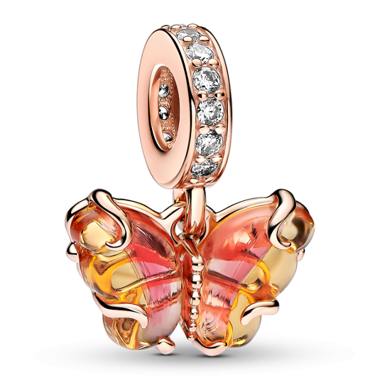 PANDORA aranyozott Pillangó charm
