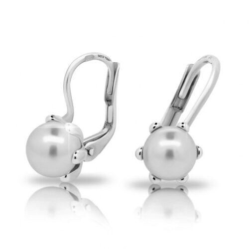 CUTIE ezüst fülbevaló Swarovski gyöngyökkel fülbevaló CUC2482-N-WH