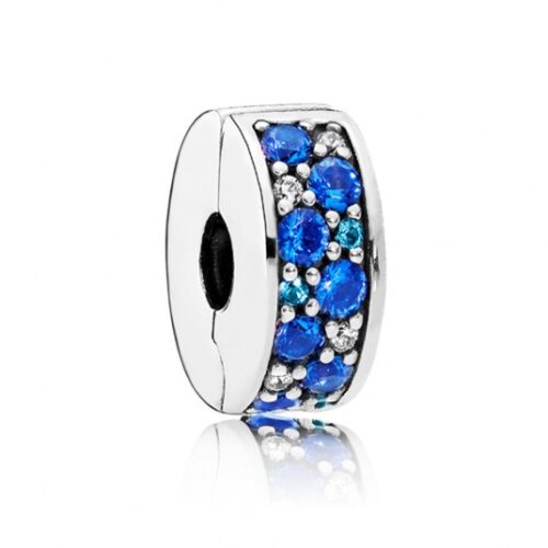 PANDORA Kék pavé klip charm