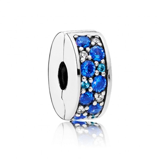 PANDORA Kék pavé klip charm