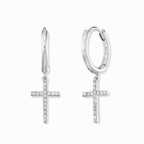 ENGELSRUFER fülbevaló függő kereszttel fülbevaló ERE-LILCROSS-ZI-CR