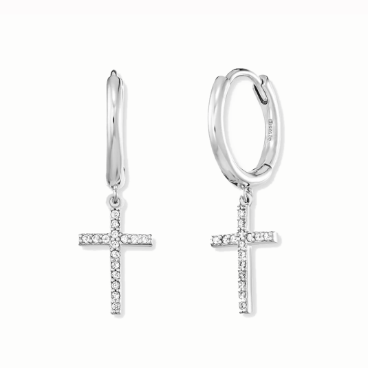 ENGELSRUFER fülbevaló függő kereszttel fülbevaló ERE-LILCROSS-ZI-CR