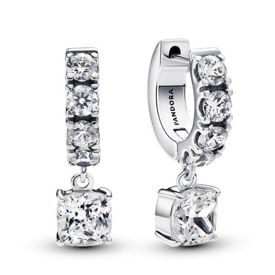 PANDORA pavé függő karika fülbevaló fülbevaló 293547C01