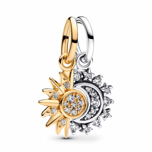 PANDORA aranyozott Nap és Hold charm