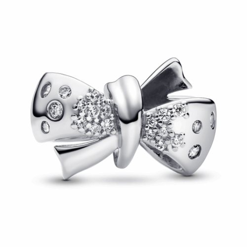 PANDORA Szikrázó masni charm