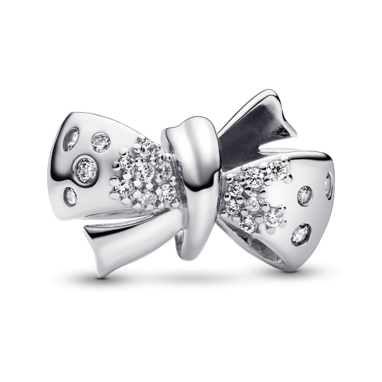 PANDORA Szikrázó masni charm