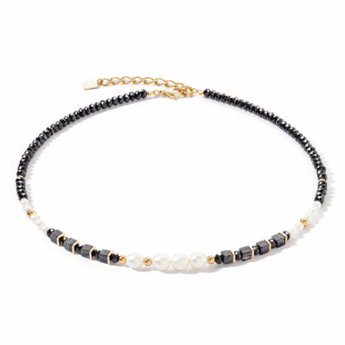 COEUR DE LION Pearls & Onyx nyaklánc nyaklánc 1132-10-1314