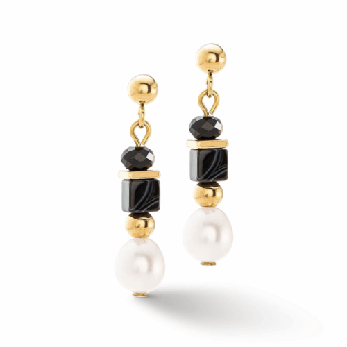 COEUR DE LION Pearls and Onyx fülbevaló fülbevaló 1132-21-1314