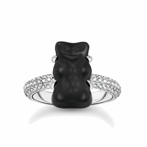THOMAS SABO x HARIBO gyűrű Fekete Goldbear és cirkónia gyűrű TR2478-052-11