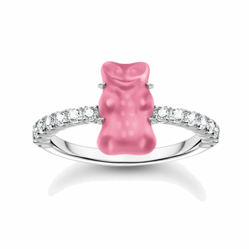 THOMAS SABO x HARIBO gyűrű Pink Goldbear és cirkónia mini gyűrű TR2459-052-9