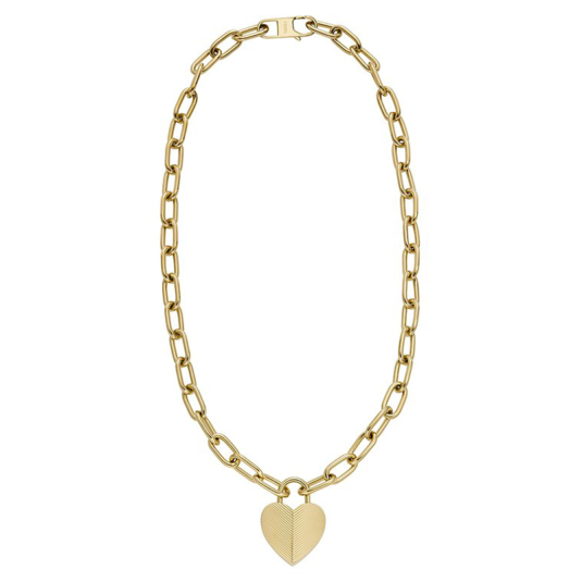 FOSSIL Harlow Linear Texture Heart nyaklánc nyaklánc FOJF04656710