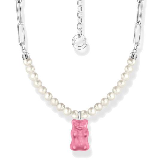 THOMAS SABO x HARIBO nyaklánc Rózsaszín aranymedvék és gyöngyök nyaklánc KE2207-082-9